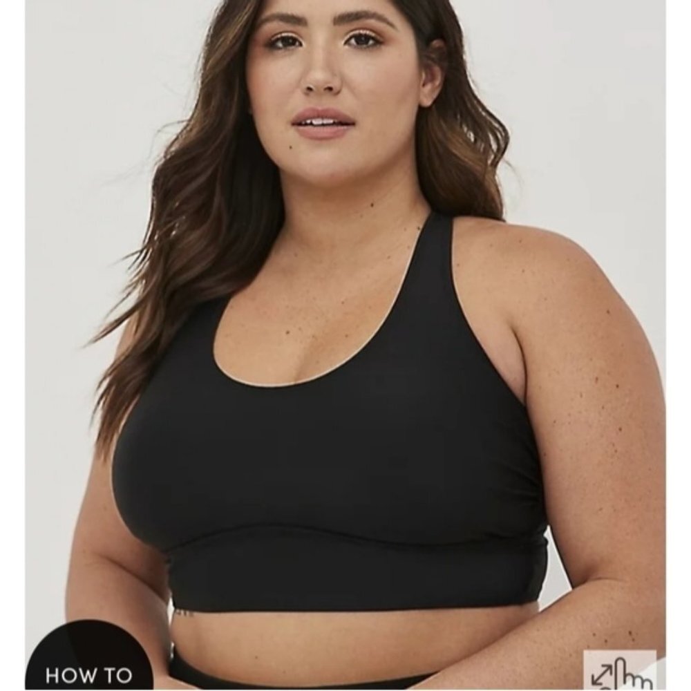 New Torrid Wireless scoop bikini top black, woman's Sz 1x - Picture 2 of 11